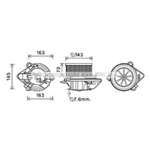 AVA COOLING CN8510 - Air blower fits: CITROEN BERLINGO, BERLINGO/MINIVAN, ZX; PEUGEOT PARTNER, PARTNER/MINIVAN 1.1-Electric 03.9