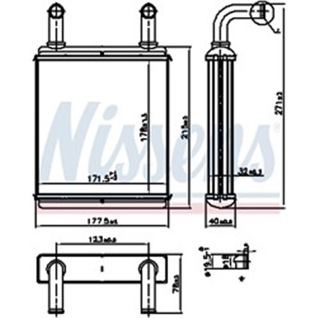 707225 Heat Exchanger, interior heating NISSENS