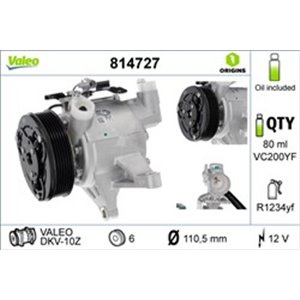 VALEO 814727 - Air-conditioning compressor fits: SUBARU LEVORG 1.6 09.15-