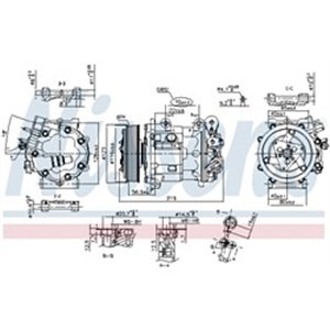 NISSENS 89362 - Air-conditioning compressor fits: CITROEN C5, C5 II, C5 III, C6; PEUGEOT 407, 508, 508 I, 607; RENAULT LATITUDE 