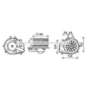 AVA COOLING VN8352 - Air blower fits: AUDI A4 B5; SKODA SUPERB I; VW PASSAT B5, PASSAT B5.5 1.6-4.0 11.94-03.08