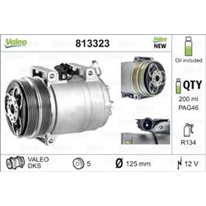 VALEO 813323 - Air-conditioning compressor fits: VOLVO C30, C70 II, S40 II, V50; FORD FOCUS C-MAX, FOCUS II, KUGA I 1.4-2.5 10.0