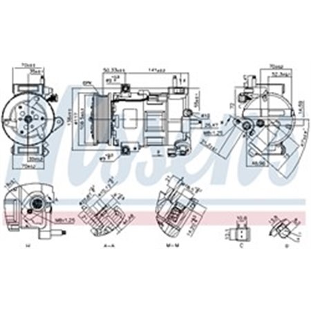 NISSENS 890758 - Air-conditioning compressor fits: FORD B-MAX, ECOSPORT, FIESTA VI, TOURNEO COURIER B460, TRANSIT COURIER B460, 