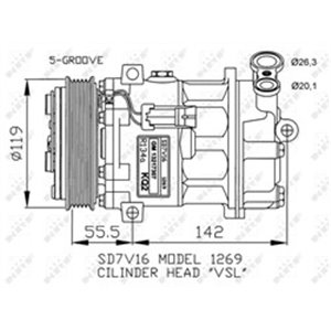 NRF 32818 - Air-conditioning compressor fits: OPEL SIGNUM, VECTRA C, VECTRA C GTS 1.6/1.8 08.05-12.08
