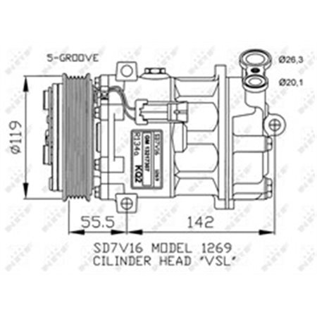 NRF 32818 - Luftkonditioneringskompressor passar: OPEL SIGNUM, VECTRA C, VECTRA C GTS 1.6/1.8 08.05-12.08