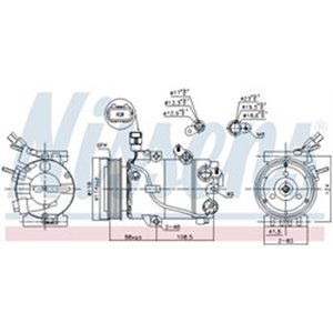 NISSENS 890564 - Air-conditioning compressor fits: HYUNDAI SONATA VI; KIA OPTIMA 1.7D-2.4H 06.10-