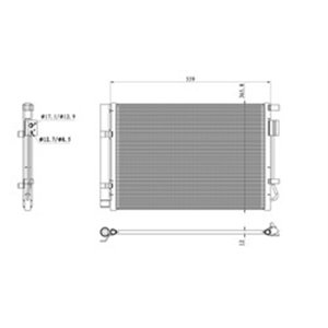 NRF 350496 - A/C condenser (with dryer) fits: HYUNDAI I20 I 1.2/1.4 08.08-12.15