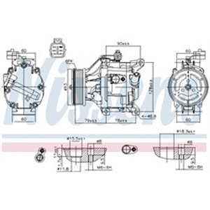 NISSENS 890036 - Air-conditioning compressor fits: TOYOTA COROLLA, COROLLA VERSO 1.4-2.0D 10.01-03.08