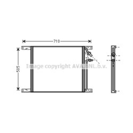 AVA COOLING DF5069 - A/C condenser 500x537x16 fits: DAF 95 XF 01.97-09.02