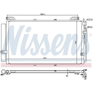 NISSENS 94644 - A/C condenser (with dryer) fits: HYUNDAI MATRIX 1.6/1.8 06.01-08.10