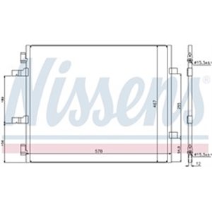 NISSENS 940201 - A/C condenser fits: OPEL VIVARO A; RENAULT TRAFIC II 2.0D 01.06-