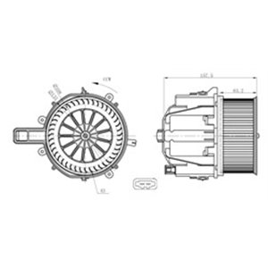 NRF 34285 Air blower fits: PORSCHE 718 BOXSTER, 718 CAYMAN, 911, 911 SPEEDS