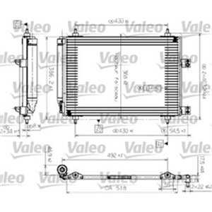 VALEO 817526 - A/C condenser (with dryer) fits: CITROEN C4, C4 I, C5 I; PEUGEOT 307 1.4-3.0 08.00-07.11