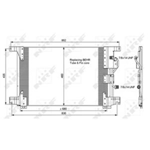 NRF 35772 Kliimasüsteemi soojusvaheti 680x460x18 sobib: MERCEDES ACTROS, AC