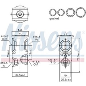 NIS 999394 Air conditioning valve fits: MERCEDES GL (X164), M (W164), R (W25