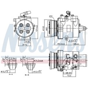 NIS 890624 Kliimaseadme kompressor sobib: MITSUBISHI COLT CZC VI, COLT VI 1.