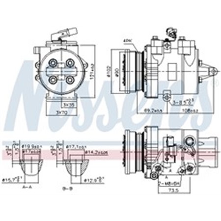 890624 Compressor, air conditioning NISSENS