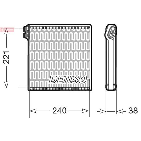 DENSO DEV09102 - Air conditioning evaporator fits: FIAT DUCATO 2.2D/2.3D/3.0D 07.06-