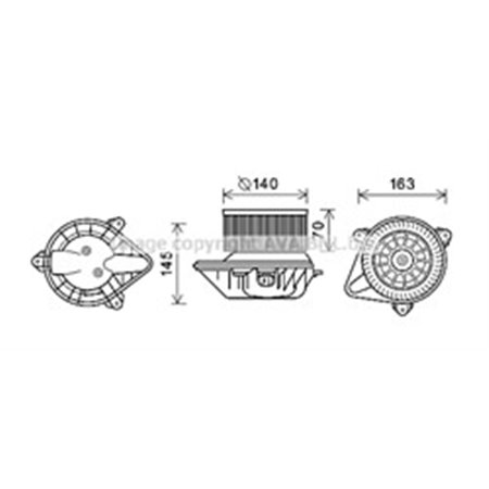 PE8373 Interior Blower AVA QUALITY COOLING