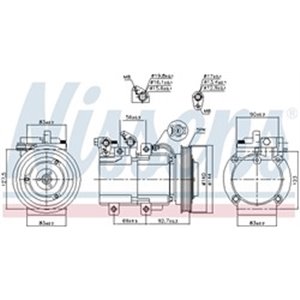 NIS 890182 Kliimaseadme kompressor sobib: HYUNDAI TERRACAN 2.9D 11.01 12.06