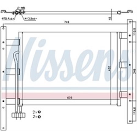NISSENS 94682 - A/C condenser 603x432x16 fits: MAN E2000, F2000 01.94-
