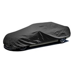 The protective tarpaulin is made of high quality non-woven polypropylene that effectively protects the car surface against weath