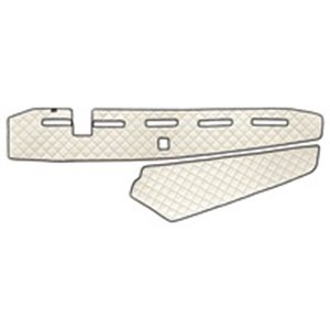 F-CORE FD09 CHAMP - Dashboard mat (proximity sensor hole) champagne, ECO-leather quilted, ECO-LEATHER Q fits: VOLVO FH II, FH16 