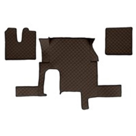 F-CORE FL29 BROWN - Floor mat F-CORE, on the whole floor, one drawer, quantity per set 3 szt. (material - eco-leather quilted, c