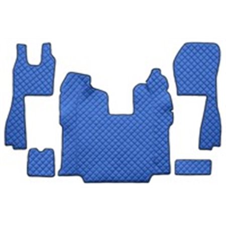 F-CORE FL10 BLUE - Floor mat F-CORE, on the whole floor, quantity per set 5 szt. (material - eco-leather quilted, colour - blue,