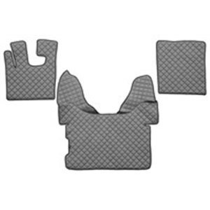 F-CORE FL09 GRAY - Floor mat F-CORE, on the whole floor, quantity per set 3 szt. (material - eco-leather quilted, colour - grey,