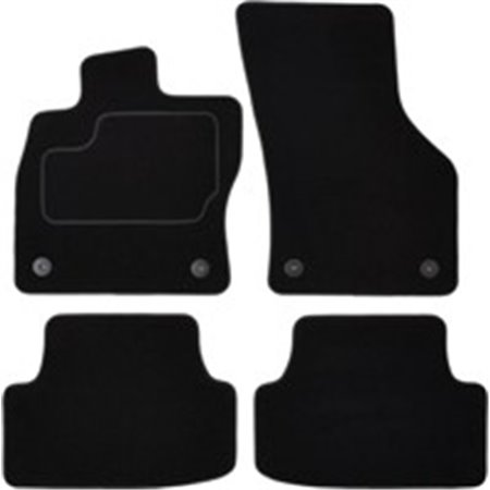 MMT A041 SET130 PRM 01 Salongimatid (veluurid, kmpl., 4 tk, värv must) sobib: SEAT LEON
