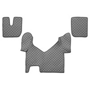F-CORE FL27 GREY - Floor mat F-CORE, on the whole floor, quantity per set 3 szt. (material - eco-leather quilted, colour - grey,