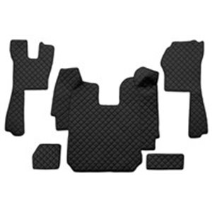 F-CORE FL03 BLACK - Floor mat F-CORE, on the whole floor, quantity per set 5 szt. (material - eco-leather quilted, colour - blac