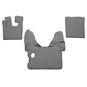 F-CORE FL01 GRAY - Floor mat F-CORE, on the whole floor, quantity per set 3 szt. (material - eco-leather quilted, colour - grey,