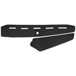 F-CORE FD05 BLACK - Dashboard mat (proximity sensor hole missing) black, ECO-leather quilted, ECO-LEATHER Q fits: VOLVO FH II, F