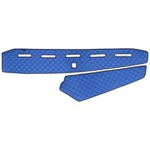 F-CORE FD05 BLUE - Dashboard mat (proximity sensor hole missing) blue, ECO-leather quilted, ECO-LEATHER Q fits: VOLVO FH II, FH1