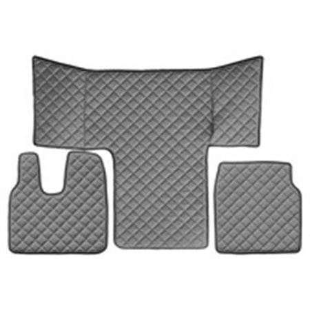 F-CORE FL41 GRAY - Floor mat F-CORE, cab L, on the whole floor, XL cabin, quantity per set 3 szt. (material - eco-leather quilte