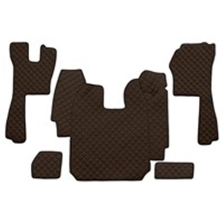 F-CORE FL03 BROWN - Floor mat F-CORE, on the whole floor, quantity per set 5 szt. (material - eco-leather quilted, colour - brow