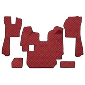 F-CORE FL11 RED - Floor mat F-CORE, on the whole floor, quantity per set 5 szt. (material - eco-leather quilted, colour - red, f