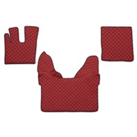 F-CORE FL25 RED - Floor mat F-CORE, on the whole floor, quantity per set 3 szt. (material - eco-leather quilted, colour - red, a