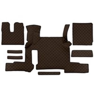 F-CORE FL49 BROWN - Floor mat F-CORE, on the whole floor, two drawers, quantity per set 7 szt. (material - eco-leather quilted, 