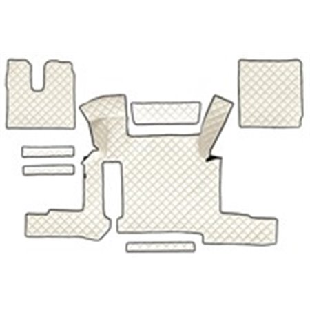 F-CORE FL51 CHAMP - Floor mat F-CORE, on the whole floor, two drawers, quantity per set 7 szt. (material - eco-leather quilted, 