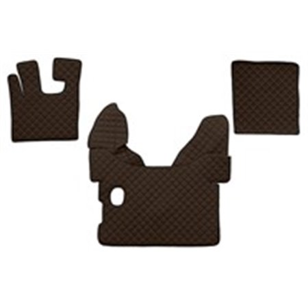 F-CORE FL01 BROWN - Floor mat F-CORE, on the whole floor, quantity per set 3 szt. (material - eco-leather quilted, colour - brow