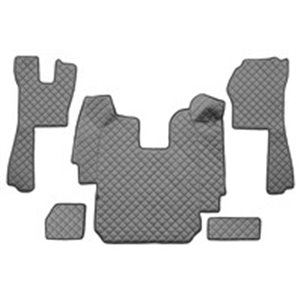 F-CORE FL03 GRAY - Floor mat F-CORE, on the whole floor, quantity per set 5 szt. (material - eco-leather quilted, colour - grey,