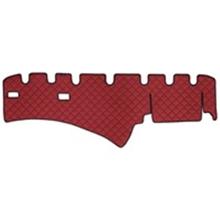 F-CORE FD01 RED - Dashboard mat red, ECO-leather quilted, ECO-LEATHER Q fits: SCANIA L,P,G,R,S, P,G,R,T 03.04-