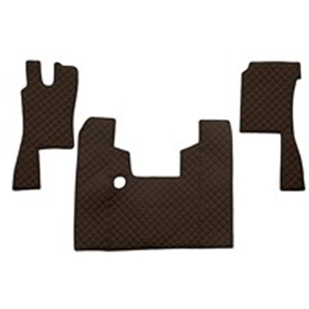 F-CORE FL18 BROWN - Floor mat F-CORE, on the whole floor, quantity per set 3 szt. (material - eco-leather quilted, colour - brow