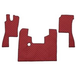 F-CORE FL18 RED - Floor mat F-CORE, on the whole floor, quantity per set 3 szt. (material - eco-leather quilted, colour - red, f