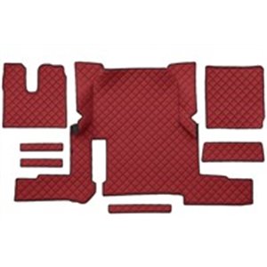 F-CORE FL50 RED - Floor mat F-CORE, on the whole floor, one drawer, quantity per set 7 szt. (material - eco-leather quilted, col