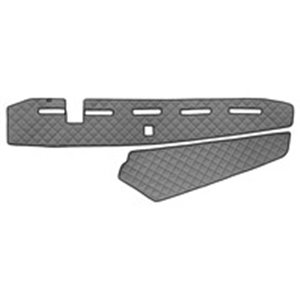 F-CORE FD09 GRAY - Dashboard mat (proximity sensor hole) grey, ECO-leather quilted, ECO-LEATHER Q fits: VOLVO FH II, FH16 II 03.