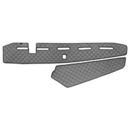 F-CORE FD09 GRAY - Dashboard mat (proximity sensor hole) grey, ECO-leather quilted, ECO-LEATHER Q fits: VOLVO FH II, FH16 II 03.
